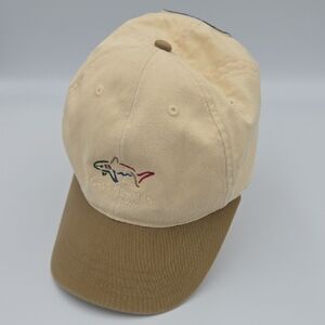Greg Norman Tan Hat Cap Dubai Desert Classic Golf Shark Embroidered Logo